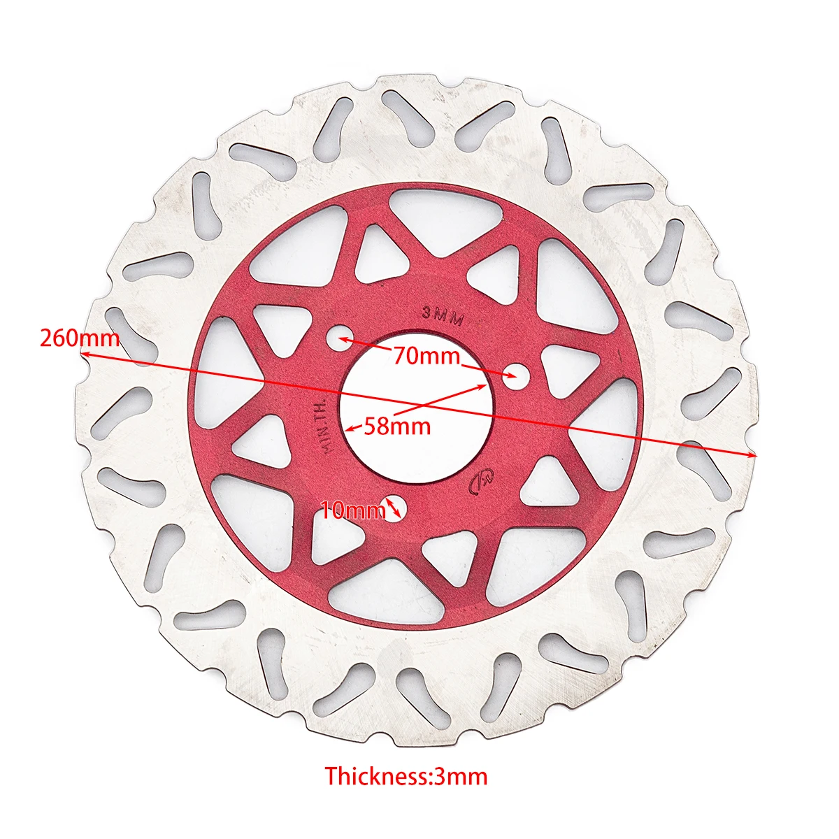 Motorcycle Electric Bike Refit Brake Disc Disk Rotor Outer diameter 260mm Inner diameter 58MM 3