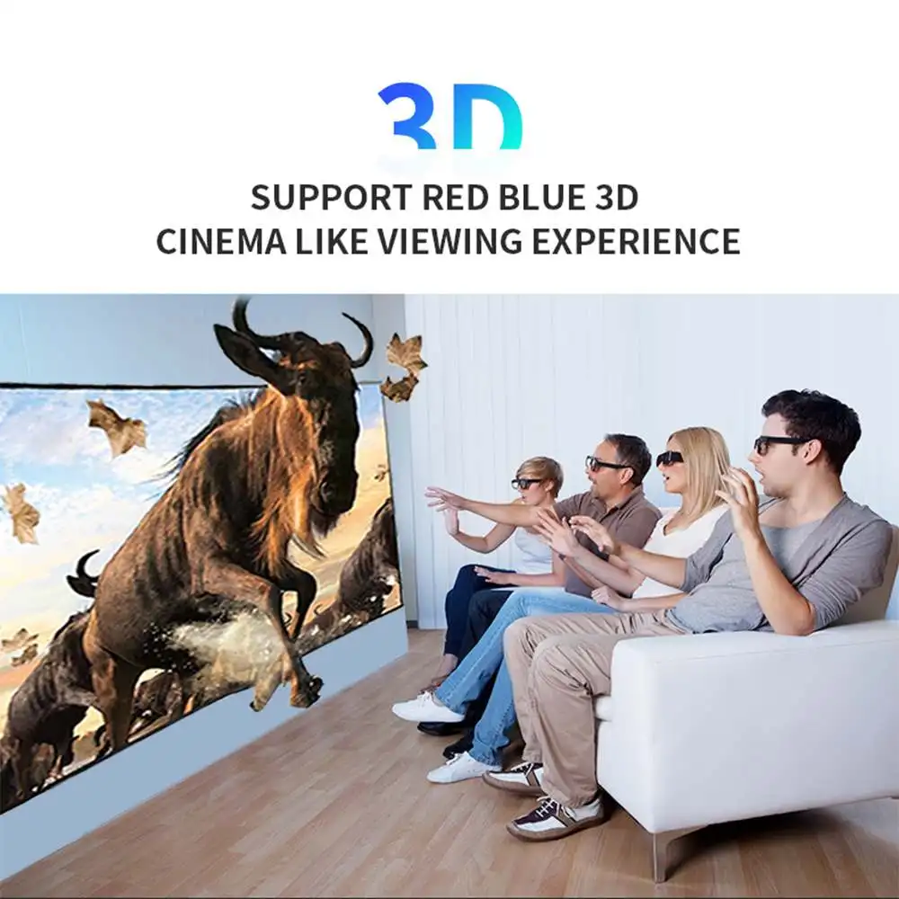 1800 люмен светодиодный мини-проектор VS67 Красный Синий 3D Full HD проектор стиль домашний кинотеатр проекторы Sup 1920x1080p