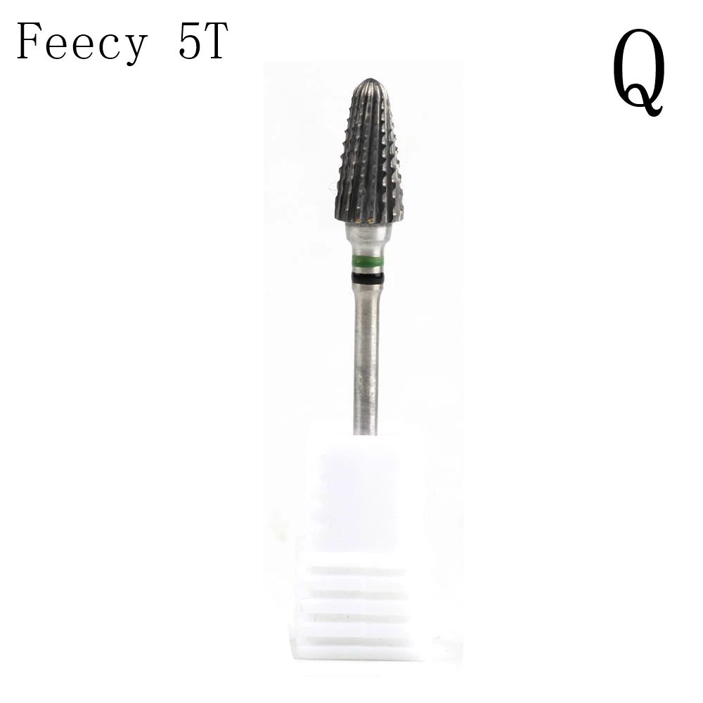 Feecy 5T Q Фрезы маникюрные синие вольфрамовые круглые фрезы для ногтей твердосплавные керамические сверла электрическая машина аксессуары для ногтей - Цвет: Feecy 5T Q