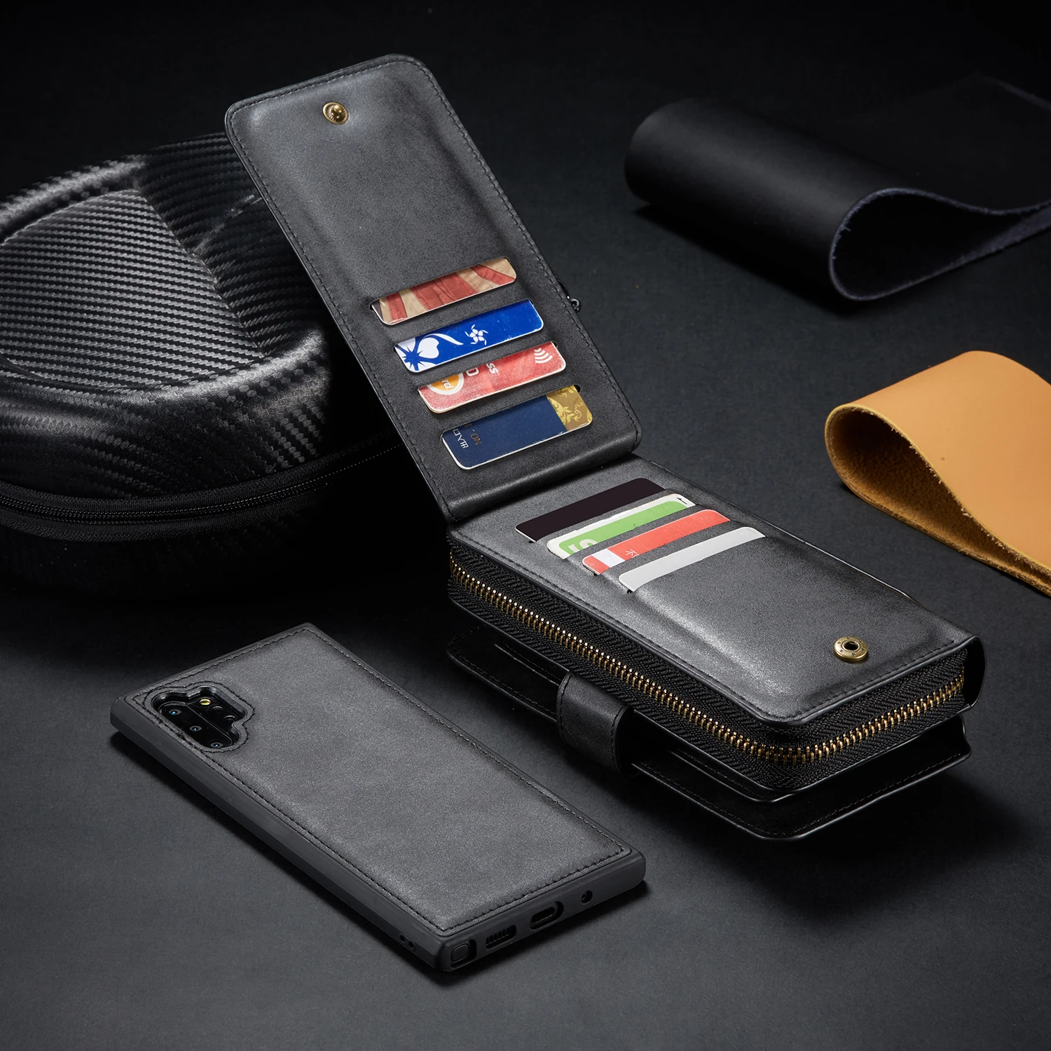 Кожаный чехол-кошелек на молнии для samsung Galaxy Note 10 Plus, S10, S9, S8 Plus, S10e, Note 9, 8, Магнитный съемный чехол-сумочка