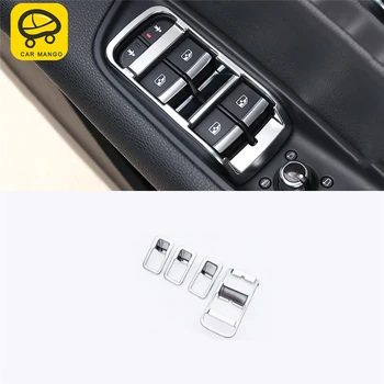 

CARMANGO for Audi Q7 4M 2016 2017 2018 Car Door Gate Window Control Lift Panel Cover Trim Frame Sticker Interior Accessories