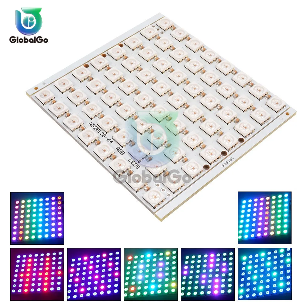 Светодиодный чип WS2812 SMD 5050 RGB 8x8 8x5 для Arduino 40 битный 64 полноцветный светодиодный