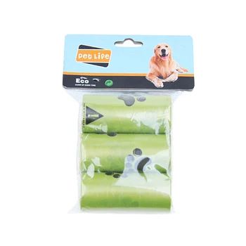 

New Hot Compostable Dog Poop Bags Cornstarch Earth Friendly 8 rolls/box Biodegradable Pet Dog Cat Waste Bags Thicken Garbage Bag