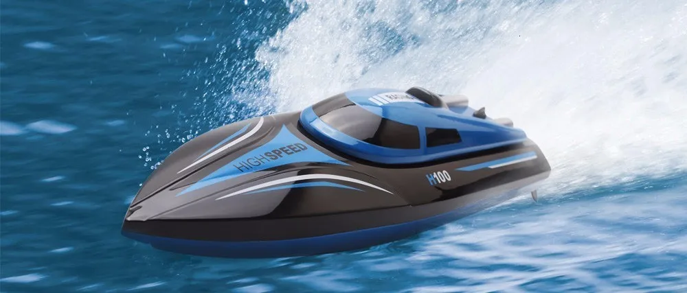 Рождественская игрушка TKKJ H100 2,4G RC лодка 180 градусов флип высокоскоростная электрическая RC гоночная лодка для бассейнов озёр и приключений на открытом воздухе