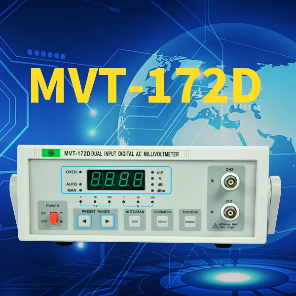 5Hz-2MHz frequency voltmeter 100uV-400V sensitive voltage MVT-172D Digital Millivoltmeter