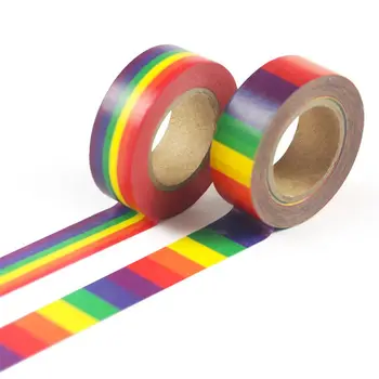

1PC Rainbow Washi Tape School Supplies Stationery Tape Office Stationery 15mm