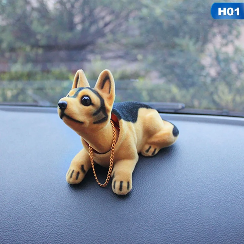 H01 Bobble Head Dog Car Dashboard Doll Auto Shaking Head Toy Ornaments Car Interior Furnishings Decorations - Название цвета: H01