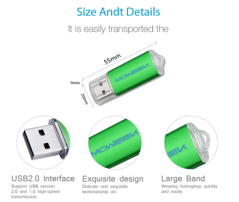 Moweek, мини USB флеш-накопитель, реальная емкость, 4 г, 8 г, 16 г, 32 г, 64 г, флеш-диск usb 2,0, миниатюрная Высококачественная USB карта памяти, металлический u-диск