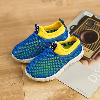 

Summer Boys Girls Running Shoes Kids Sneakers For Mesh Breathable Children Sports Shoes Shock Absorption Soft Rubber Sole School