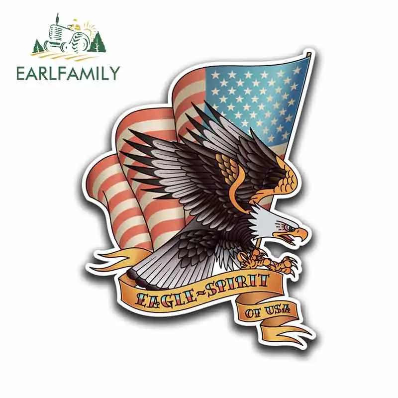 EARLFAMILY 13 см x 10 для американских с флагом США и орлом знак виниловые наклейки на