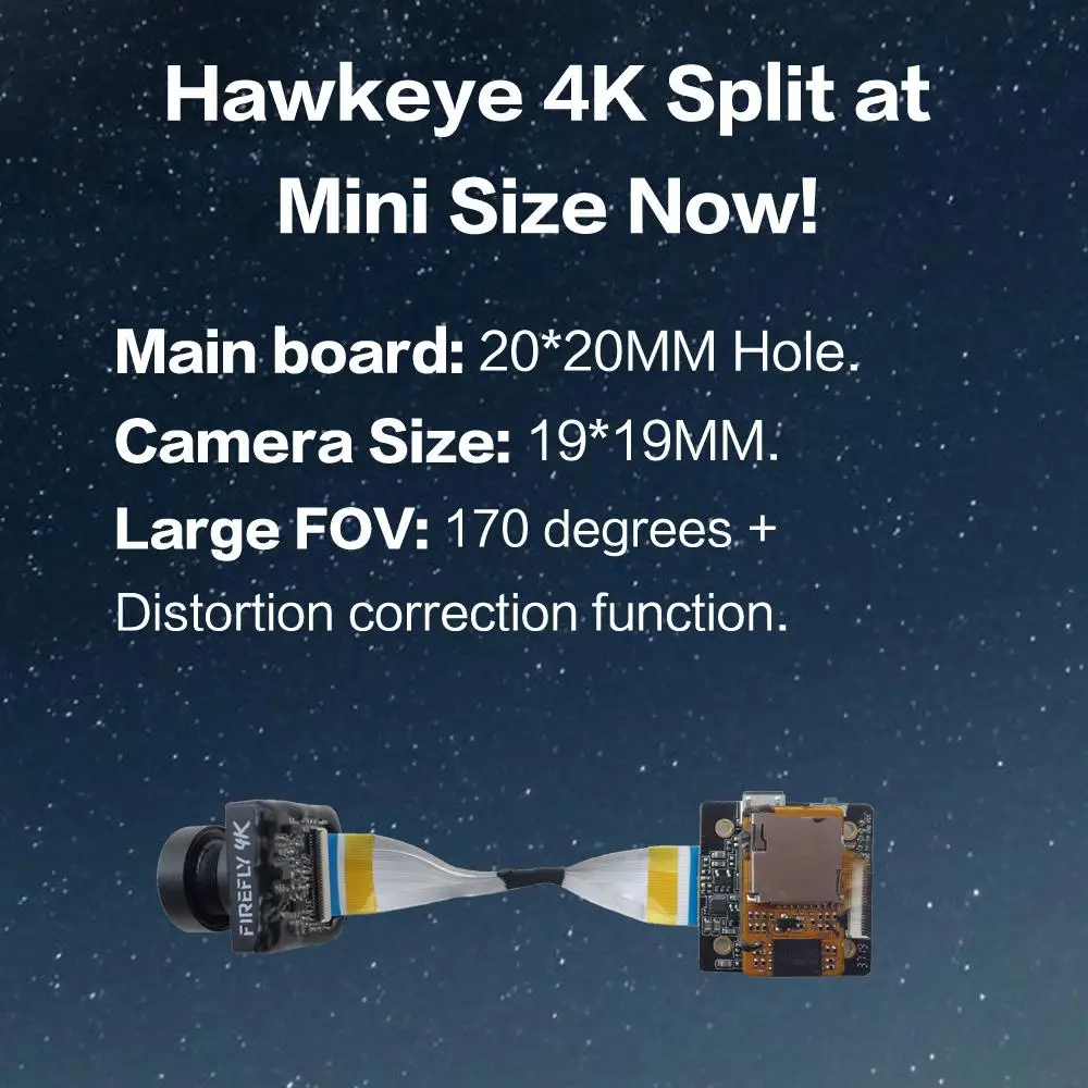 Hawkeye Светлячок Сплит Мини версия 4K 160 градусов HD DVR FPV камера WDR одноплатный микрофон низкая задержка ТВ для радиоуправляемого дрона самолета