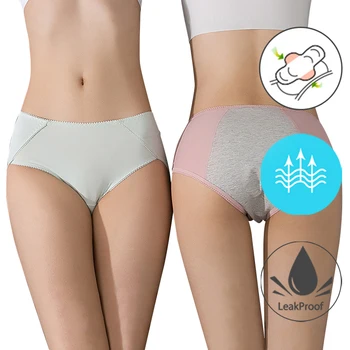 

Women Menstrual Panties Leak Proof Pants Physiological Period Underwear Waterproof Briefs Mid-Waist Female Underpants #F