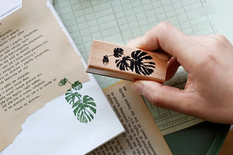 Растительный лист украшения деревянный набор штампов винтажный Стандартный штамп для скрапбукинга Сделай Сам канцелярские изделия резиновый штамп