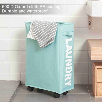 

New Aluminum Frame Laundry Basket Can Be Folded Dirty Clothes Basket Tall Basket With Brake Function Wheel Dirty Clothes Basket