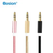 Nylon Jack Audio Cable 3.5 mm to 3.5mm Aux Cable 2m 3m Male to Male Kabel Gold Plug Car Aux Cord for Phone
