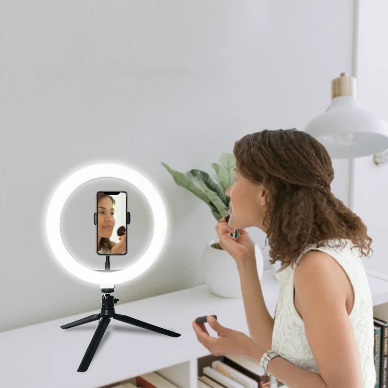 

Desktop Beauty LED Selfie Ring Light Youtube Video Live 5500K Photo Studio Ring Light With Phone Holder Make Up Light USB Plug