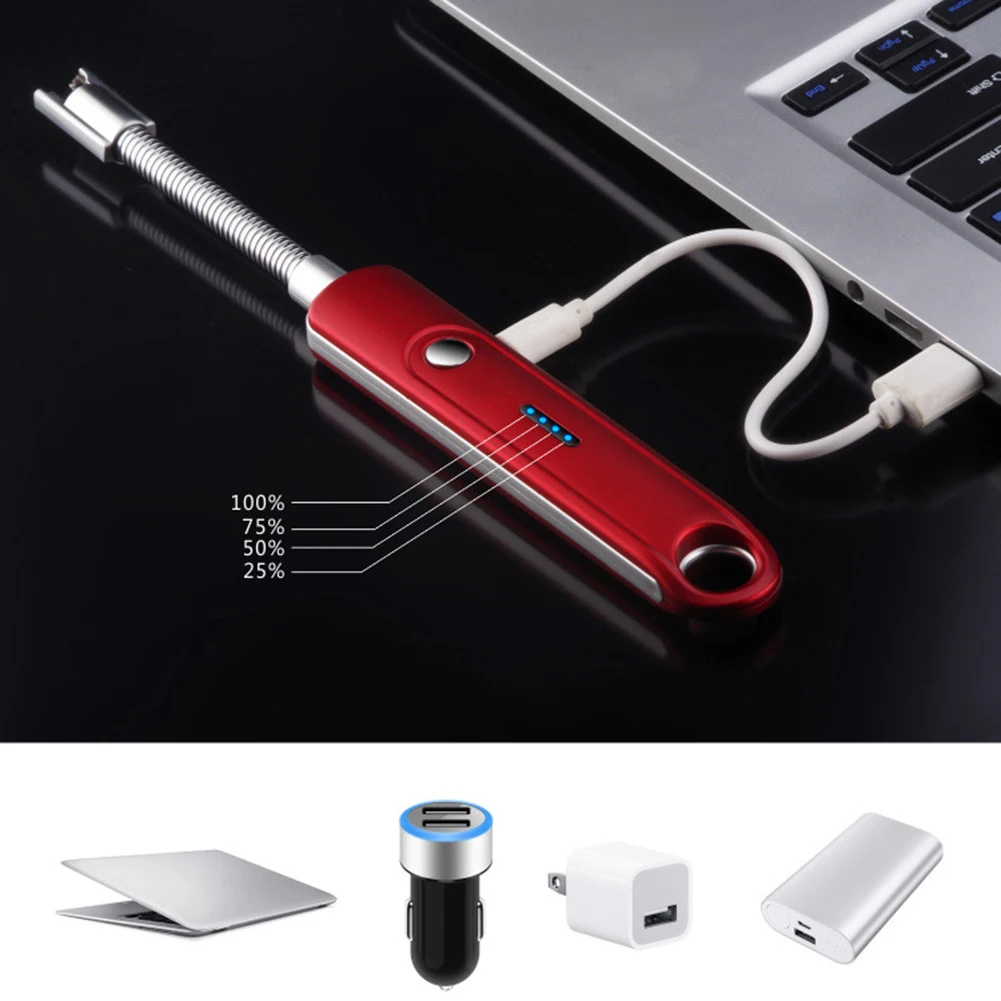 Portable Electric Gas Lighter No open flame 360Degree Rotation outdoor Windproof USB Charge BBQ Camping Electric Lighter kitchen bbq lighter butane gas lighter cigarette lighter