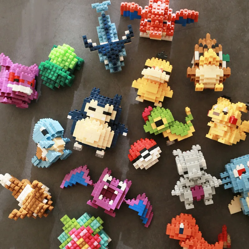 Lno Pokemon Micro Building Blocks Snorlax Blastoise Gengar Charmander Bulbasaur Pikachu Mini Figure Di Mattoni Per Giocattoli Per Bambini
