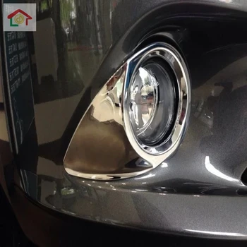 

High quality car body front fog light lamp detector frame stick ABS Chrome trim parts 2pcs for Peugeot 301 2014 2015 2016 2017