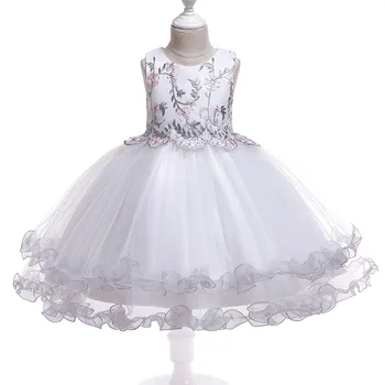 

Elegant Flowers Birthday Party Dress Kids Clothing Flower Girl High-end Wedding Dress Girl's Christmas Party Graduation Costume
