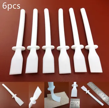 

6pcs Leather Craft Uniform Smear Board Glue Gumming Spreader Oil Dye Brush Tool - Edger Creaser Groover Skiver Beveler Slicker