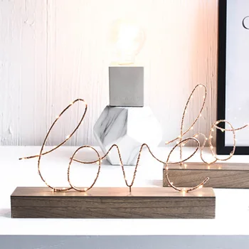

Home Decorative Figurines Ornaments LED Lamp Light LOVE Letters Living Room Bedroom Layout Decoration Valentine's Birthday Gift