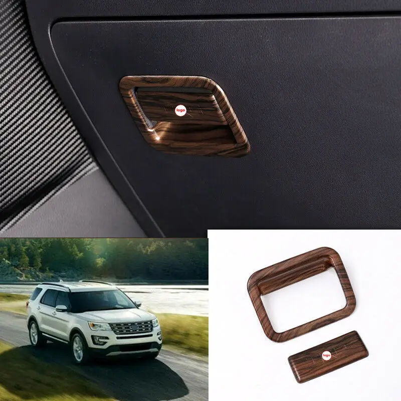 

For Toyota RAV4 2020 ABS wood grain Co-pilot storage box switch handle Moulding Cover Trim Car Accessories 2pcs