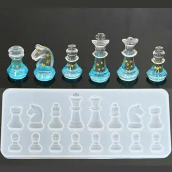 

International Chess Shape Silicone Mold DIY Clay UV Epoxy Resin Mold Pendant Molds For Jewelry
