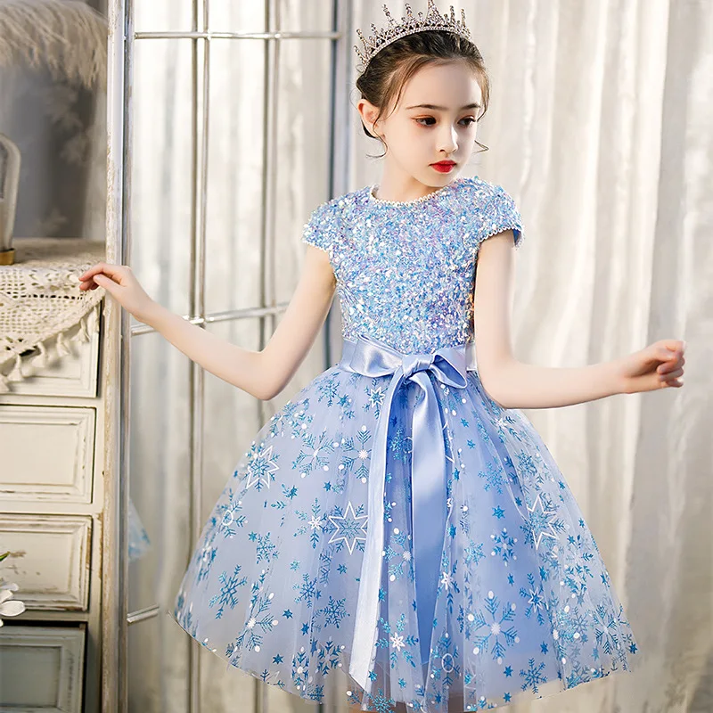 

2023 Kids Prom Elegant Dresses Girls Elegant Star Sequins Ball Gowns Teenagers Evening Party Formal Dress Girl Boutique Clothes