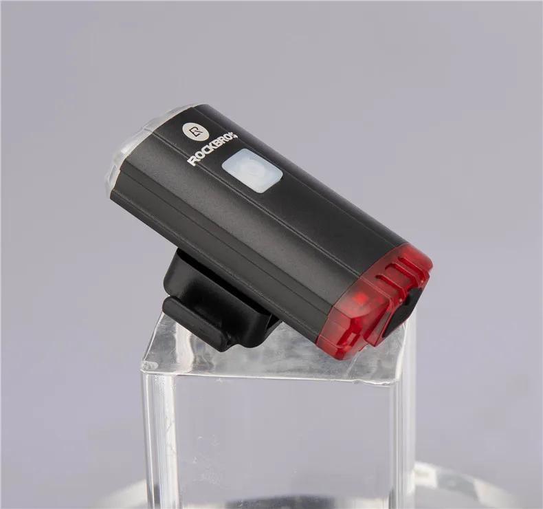 Flash Deal ROCKBROS Cycling Bike Light Duplex Integrates Both Headlight and Safety Light USB Rechargeable MTB Helmet Front Handlebar Light 15