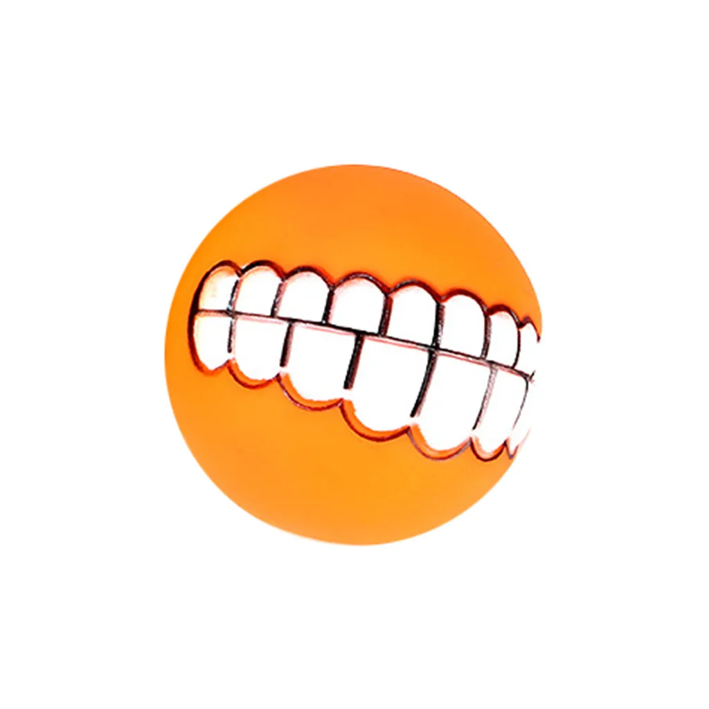 Смешная собачка мяч зубы силиконовая игрушка звук собаки игры, игрушки Забавный мяч для питомцев различные цвета счастье expression.#4 - Цвет: Оранжевый