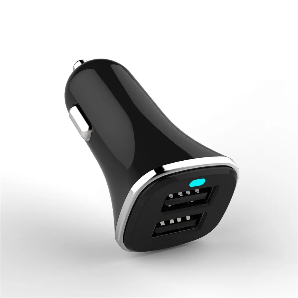 Автомобильное зарядное устройство 6A 12 V-24 V D C адаптер Dual USB QC 3,0 порт автомобильное зарядное устройство мини Совместимо с любыми Android и мобильными устройствами