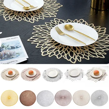 

Table Mats Coasters Pad Round PVC Placemat Mats Heat Resistant Wear Resistant Non - Slip Washable Individual Table Pad
