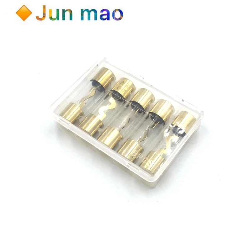 5Pcs 10*38MM Gold Plated Glass AGU Fuse Fuses Pack Car Audio Amp Amplifier 10A 15A 20A 25A 30A 40A 50A 60A 70A 80A 100A car fuses kit glass fuse kit