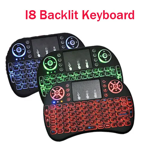 I8 Backlit Russian Smart tv I8 Mini 2,4G Беспроводная Клавиатура Тачпад 3 цвета с подсветкой Air mouse русские языки Android tv BOX PS3/PS4 компьютер - Цвет: I8 Backlit Russian