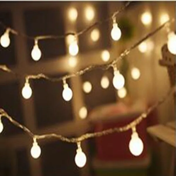 Светодиодный фонарь-гирлянда на батарейках, 20 шаров, водонепроницаемый, IP44, для сада, Рождественская гирлянда, украшения, теплый белый - Испускаемый цвет: Тёплый белый