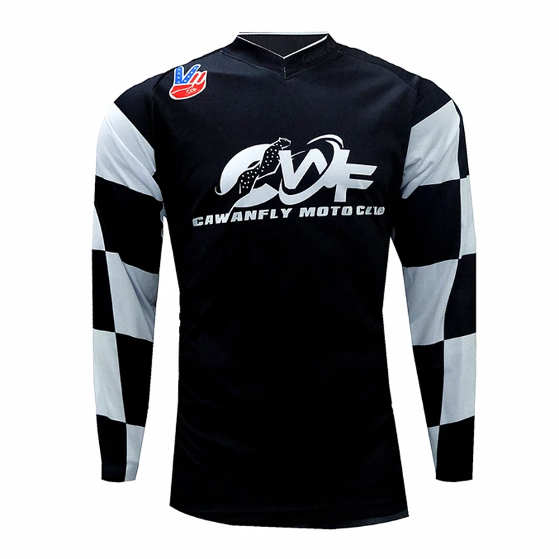 CWF MX Enduro майки для горного велосипеда гоночная рубашка черная длинная футболка BMX топы для мотокросса мужские