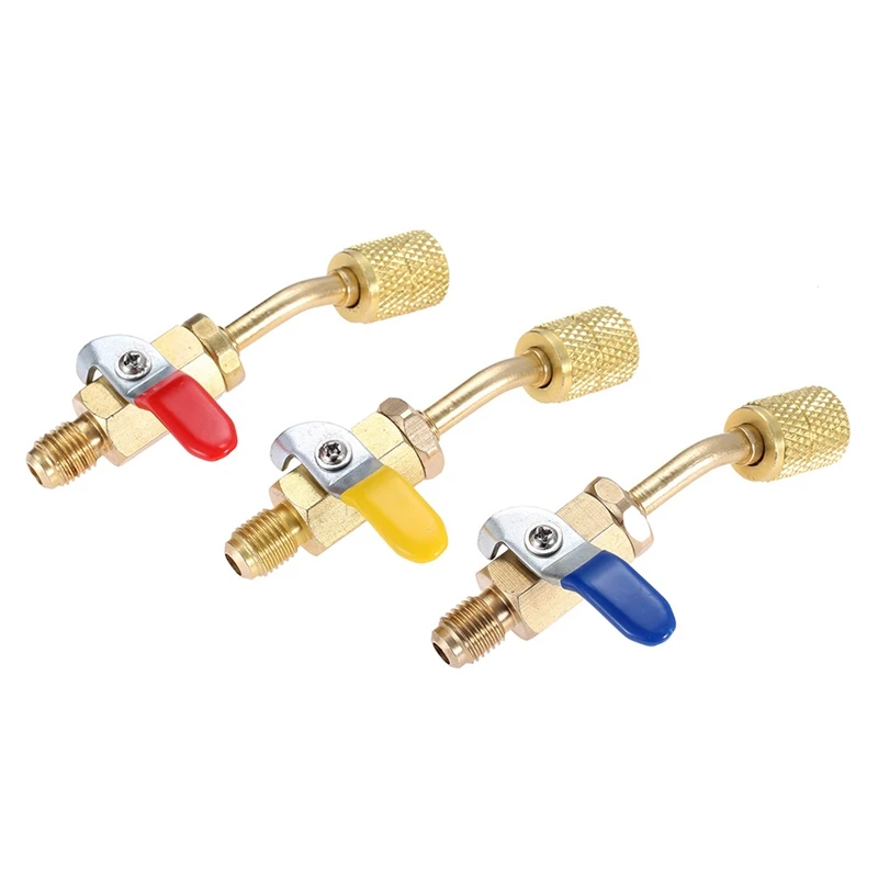 RF498 REFRIGERANT BRASS BALL VALVE ADAPTER R410A RATED 1/4 MALE TO 5/16 FEMALE 