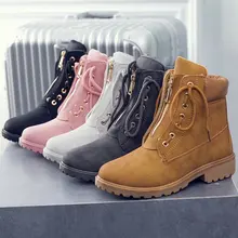 Лидер продаж; модные зимние ботинки в байкерском стиле наивысшего качества; женские ботильоны на молнии со шнуровкой; Полусапоги на низком каблуке на плоской подошве; ZZ-122