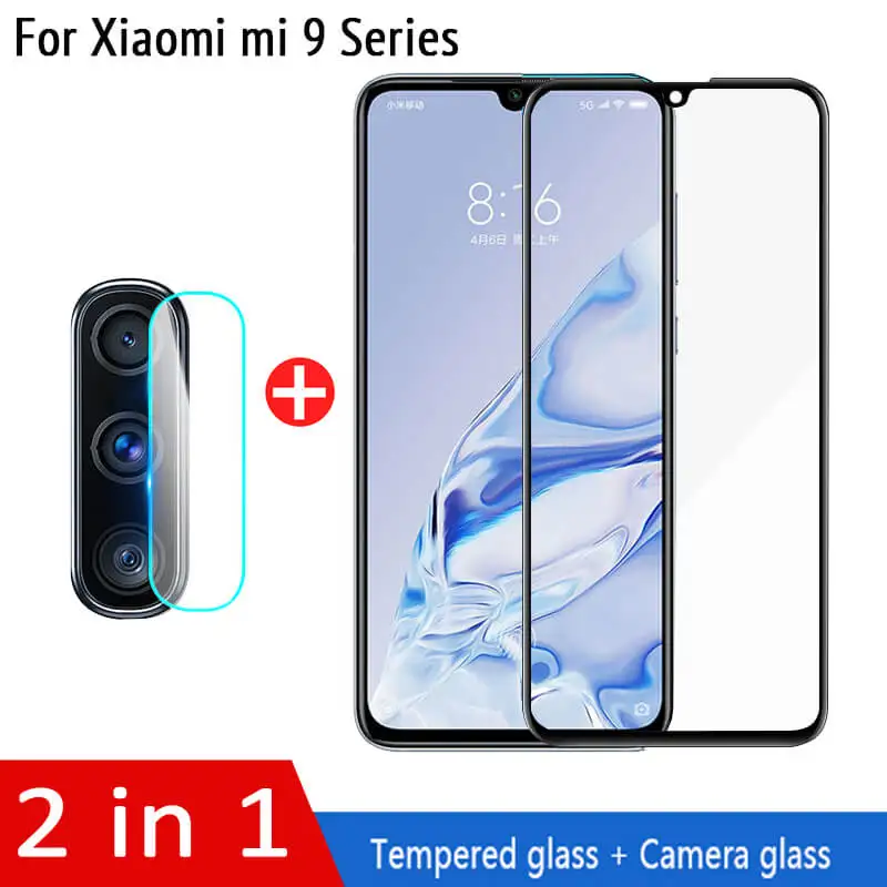 2 в 1 закаленное стекло для Xiaomi mi 9 pro Защитное экрана se 9se 9pro пленка объектива