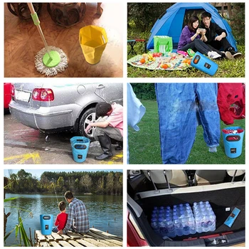 

PVC Portable Foldable Water Bag Outdoor Hiking Camping Folding Bucket Fishing Washing Waterproof Water Bag