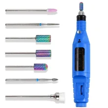 7 шт./компл. сверла для ногтей вращающийся Бур резцы для фрезы для маникюра педикюра инструмент Электрическая для маникюра ногтей дрель аксессуары