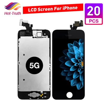 

20 Pcs/ Lot Full Set Complete Assembled LCD Display For iPhone 5 5G LCD Touch Screen Digitizer+Front Camera