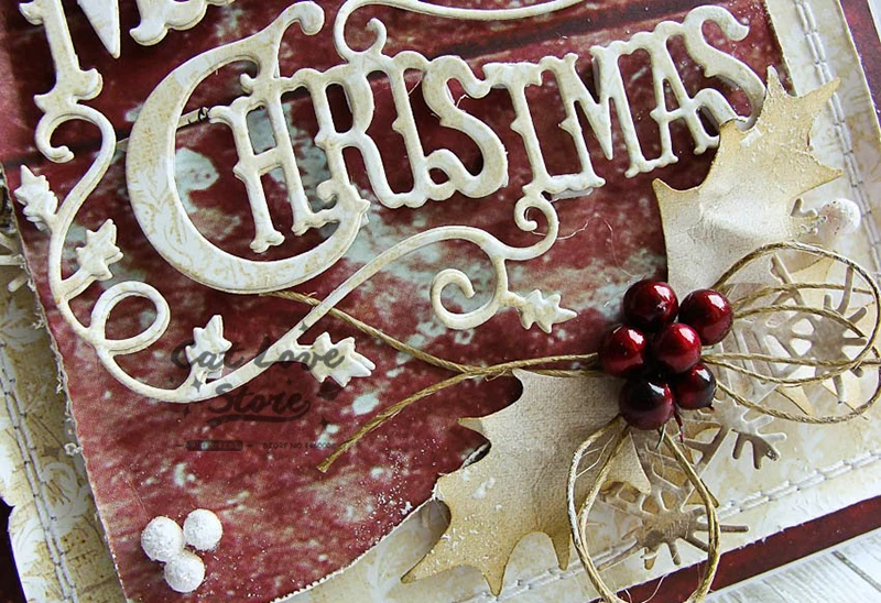 Description Picture 5 of itemMerry Christmas Words Metal Cutting Dies Scrapbooking Stencil Die Cuts Card Making Decorative Craft Embossing New Dies For 2019