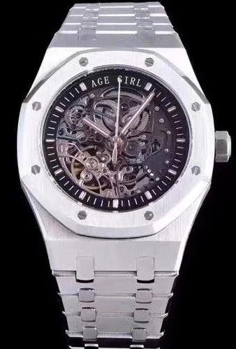 

2019 Luxury Brand New Automatic Mechanical Men Watch Sapphire Glass Transparent Skeleton Silver Black Tourbillion Watches AAA+