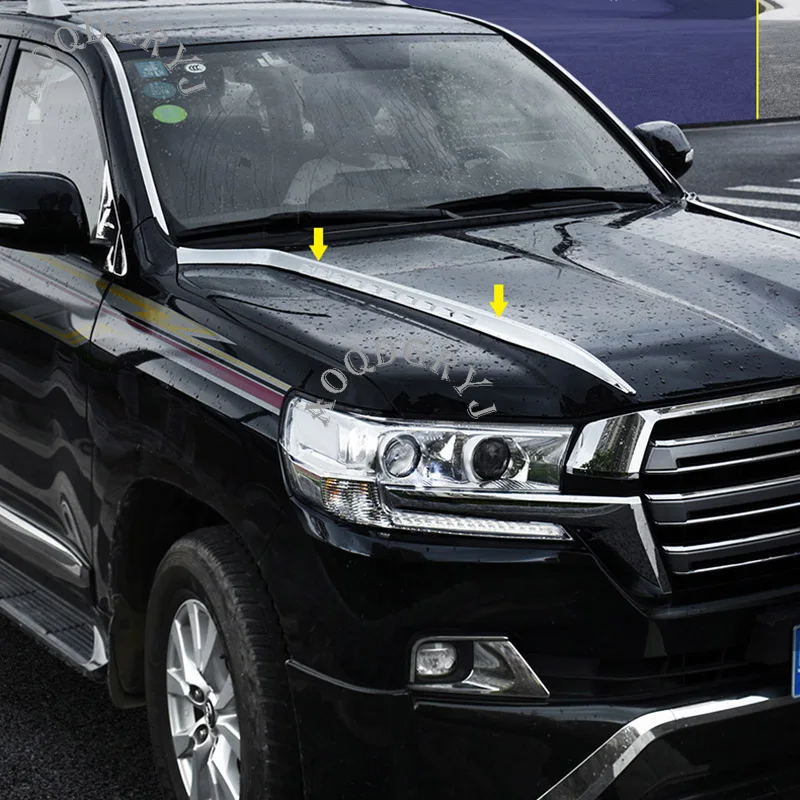 Автомобильный Стайлинг ABS хромированный двигатель капот литья отделка полосы украшения 2шт для Toyota Land Cruiser LC200