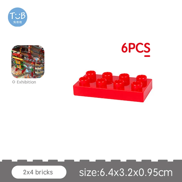 Big Size Block Bricks Train Tracks  Traffic Stop Lights Straight Track Black Accessories DIY Bricks Toys For Children Gift Thin brick-6PCS