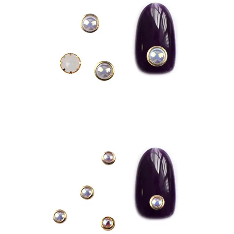 NEW-5mm Nail Art Sticker Tip Decal 3D Glitter Manicure Studs Nail Tips DIY(B