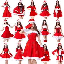 29 стилей рождественское платье женское сексуальное красное бархатное маскарадное платье Санта Клаус маскарадный костюм Дамская Праздничная форма Рождественский наряд
