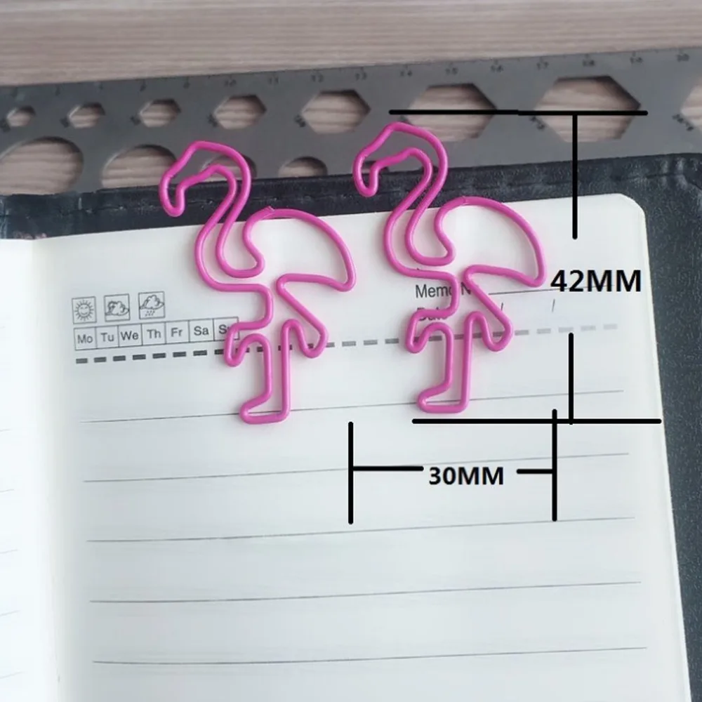 10 шт. креативные милые Фламинго закладки клип металлические скрепки папка для хранения школьные офисные поставки студенческие канцелярские принадлежности